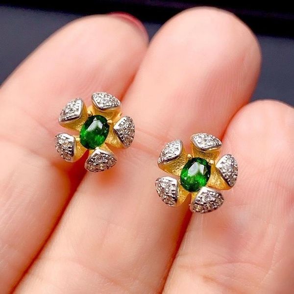 meibapj natural green diopside gemstone simple flower stud earrings real 925 silver fine charm jewelry for women, Golden;silver
meibapj natural green diopside gemstone simple flower stud earrings real 925 silver fine charm jewelry for women, Golden;silver