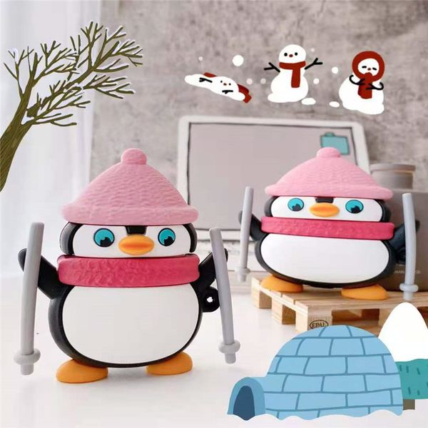 luxury for airpods pro case skiing penguin cute headphones case box for airpods 1/2 case soft silicone earphone cover with hook
luxury for airpods pro case skiing penguin cute headphones case box for airpods 1/2 case soft silicone earphone cover with hook