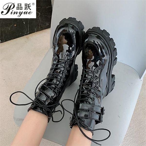 new combat patent lace up gothic black platform leather martin ankle boots women shoes botas mujer c1023
new combat patent lace up gothic black platform leather martin ankle boots women shoes botas mujer c1023