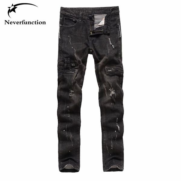 fashion men black jeans slim fit man denim hiphop swag stretch pants ripped jeans for men moto distrressed designer style, Blue
fashion men black jeans slim fit man denim hiphop swag stretch pants ripped jeans for men moto distrressed designer style, Blue