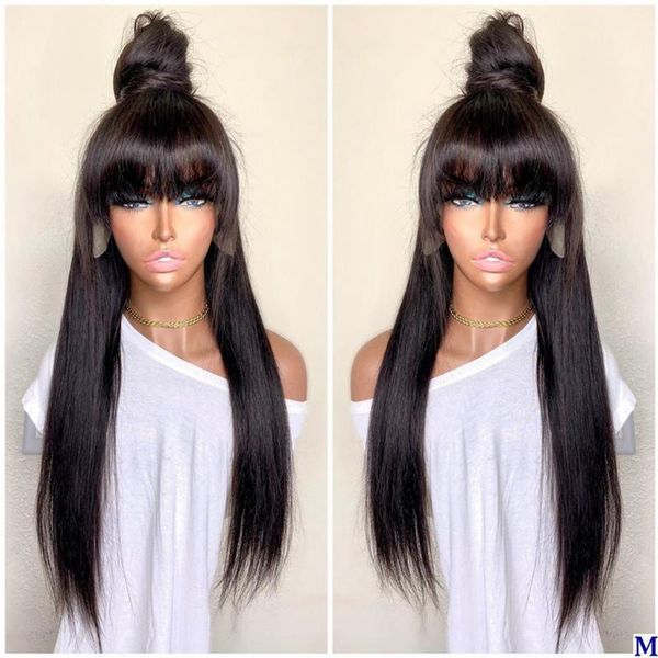 4x4 silk full lace human hair wigs with bangs glueless lace front fringe wigs natural hairline remy 360 frontal, Black;brown
4x4 silk full lace human hair wigs with bangs glueless lace front fringe wigs natural hairline remy 360 frontal, Black;brown