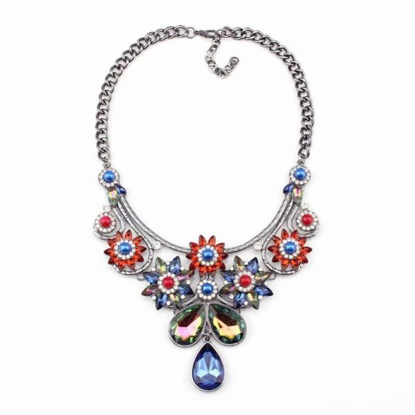 pendant necklaces 2021 arrival design fashion brand black chain crystal necklace chunky statement colorful flower for women, Silver
pendant necklaces 2021 arrival design fashion brand black chain crystal necklace chunky statement colorful flower for women, Silver
