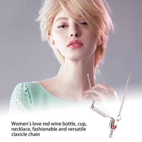 wine bottle shape crystal necklace girls chocker rhinestone alloy pendant for women clavicle chain party jewelry gift 3 colors, Silver
wine bottle shape crystal necklace girls chocker rhinestone alloy pendant for women clavicle chain party jewelry gift 3 colors, Silver