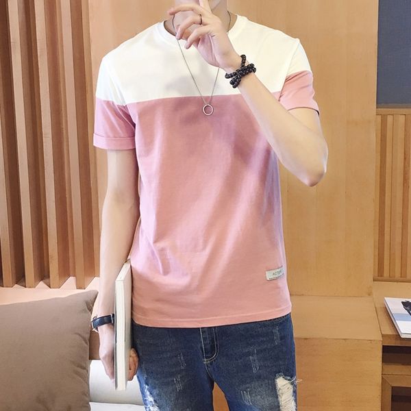 ymi3q with short sleeve men's korean fashion students new half sleeve summer t-shirt round neck men's t-shirt and color matching p, Blue
ymi3q with short sleeve men's korean fashion students new half sleeve summer t-shirt round neck men's t-shirt and color matching p, Blue