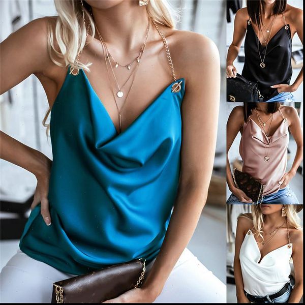 new fashion women summer vest camis sleeveless chain halter ladies loose v neck backless tank camis bralette bustier, White
new fashion women summer vest camis sleeveless chain halter ladies loose v neck backless tank camis bralette bustier, White