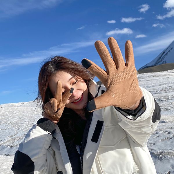 for women cycling to keep warm prevent cold in autumn and winter ins lovely ladies' touch screen suede couple gloves, Blue;gray
for women cycling to keep warm prevent cold in autumn and winter ins lovely ladies' touch screen suede couple gloves, Blue;gray