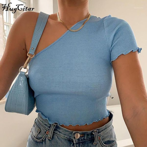 women's t-shirt hugcitar 2021 one-shoulder short sleeve crop summer women bodycon cute stretchy club streetwear t-shirts1, White
women's t-shirt hugcitar 2021 one-shoulder short sleeve crop summer women bodycon cute stretchy club streetwear t-shirts1, White