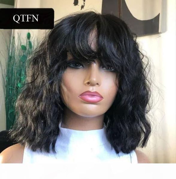curly no lace front human hair wigs with bangs for black women maching made wigs remy brazilian hair, Black;brown
curly no lace front human hair wigs with bangs for black women maching made wigs remy brazilian hair, Black;brown