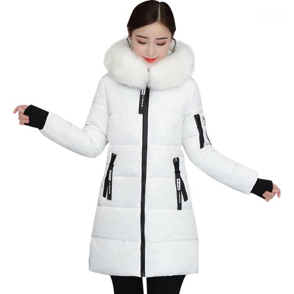 women's down & parkas winter coat women long female solid color hooded cotton fur basic for parka outwear1, Black
women's down & parkas winter coat women long female solid color hooded cotton fur basic for parka outwear1, Black