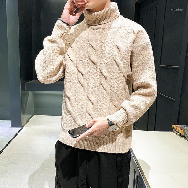 hoo 2020 men's autumn and winter new cable-knit sweater teen trend casual loose mock neck sweater1, White;black
hoo 2020 men's autumn and winter new cable-knit sweater teen trend casual loose mock neck sweater1, White;black