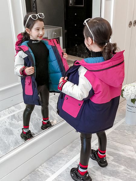 girl's winter clothes 2020 new foreign style girls' thickened cotton padded jacket coat medium and long children's, Blue;gray
girl's winter clothes 2020 new foreign style girls' thickened cotton padded jacket coat medium and long children's, Blue;gray