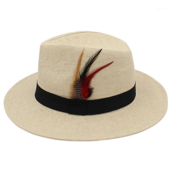 wide brim hats women men straw sun hat with panama lady beach sunbonnet fashion feather size 56-58cm a0235-xsj1, Blue;gray
wide brim hats women men straw sun hat with panama lady beach sunbonnet fashion feather size 56-58cm a0235-xsj1, Blue;gray