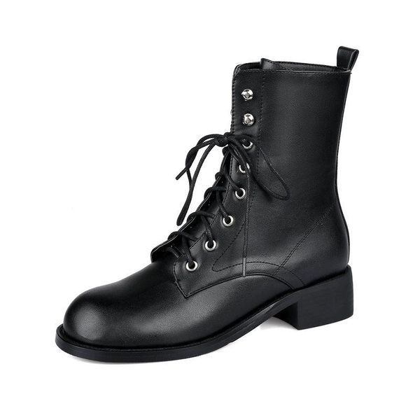 2021 new square heel lace up ankle boots pu leather quality ladies shoes round toe autumn winter women shoes size 34-43, Black
2021 new square heel lace up ankle boots pu leather quality ladies shoes round toe autumn winter women shoes size 34-43, Black