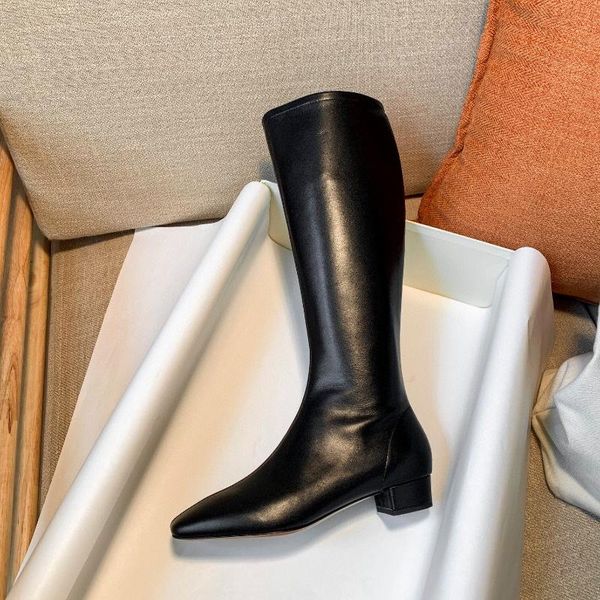 genuine leather shoes women fall winter fashion knee high boots comfy low heel round toe women boots ladies buckle zipper, Black
genuine leather shoes women fall winter fashion knee high boots comfy low heel round toe women boots ladies buckle zipper, Black