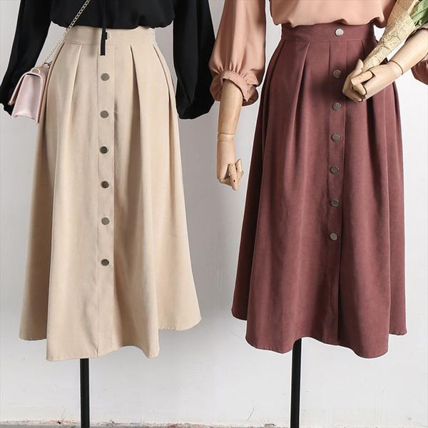 2020 spring summer womens single breasted midi pleated skirt solid color high waist suede a line jupe japanese school clothes, Black
2020 spring summer womens single breasted midi pleated skirt solid color high waist suede a line jupe japanese school clothes, Black