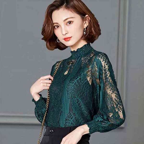 women lace hollow out blouse loose bottoming shirt spring autumn plus size splicing lace stand collar feminine blusa, White
women lace hollow out blouse loose bottoming shirt spring autumn plus size splicing lace stand collar feminine blusa, White