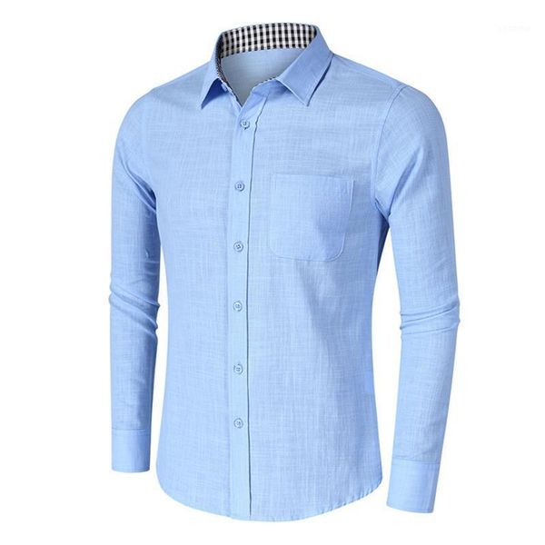 men's cotton linen formal shirts 2021 fashion plaid turn-down collar long sleeve fall winter business shirt camisas masculinas1, White;black
men's cotton linen formal shirts 2021 fashion plaid turn-down collar long sleeve fall winter business shirt camisas masculinas1, White;black