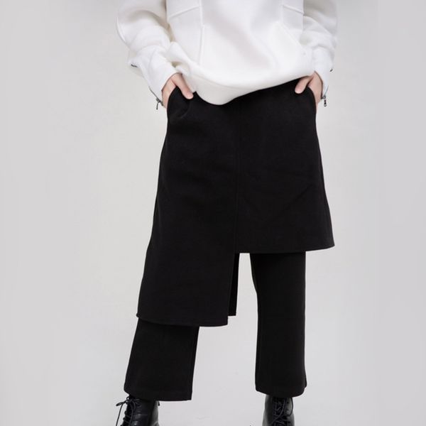 2020 spring new drs irregular fake two piece skirt capri boot wide leg pant women's thick 1259, Black;white
2020 spring new drs irregular fake two piece skirt capri boot wide leg pant women's thick 1259, Black;white