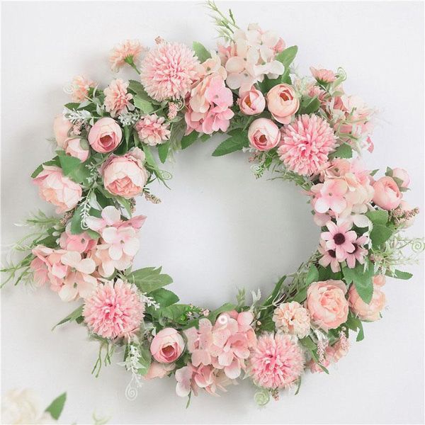 decorative flowers & wreaths 1pcs 40cm artificial flower wreath simulation garland threshold christmas year party home door decor1