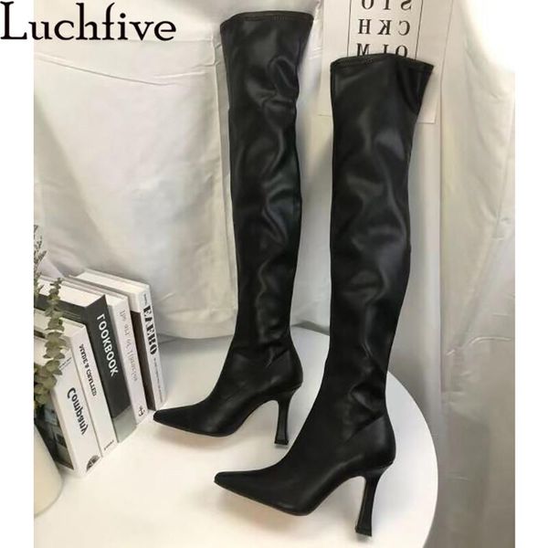 2020 winter new over the knee long boots woman runway t show high heel leaterh boots square toe slim thigh high feminine, Black
2020 winter new over the knee long boots woman runway t show high heel leaterh boots square toe slim thigh high feminine, Black