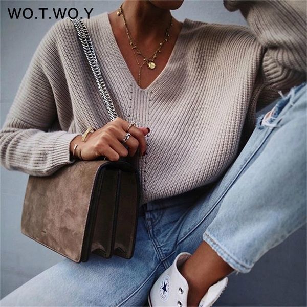 wotwoy autumn winter v-neck knitted sweater solid long sleeve loose pullovers women cashmere oversized jumper femme y200910, White;black
wotwoy autumn winter v-neck knitted sweater solid long sleeve loose pullovers women cashmere oversized jumper femme y200910, White;black