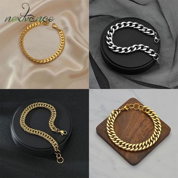 nextvance punk men chain bracelet gold stainless steel curb cuban link chain bracelets solid chains wrist jewelry gift, Black
nextvance punk men chain bracelet gold stainless steel curb cuban link chain bracelets solid chains wrist jewelry gift, Black