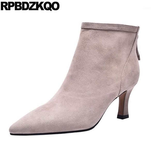 stiletto suede autumn high heel fall ankle boots designer shoes women luxury 2020 booties brand chinese short pointed toe sexy1, Black
stiletto suede autumn high heel fall ankle boots designer shoes women luxury 2020 booties brand chinese short pointed toe sexy1, Black