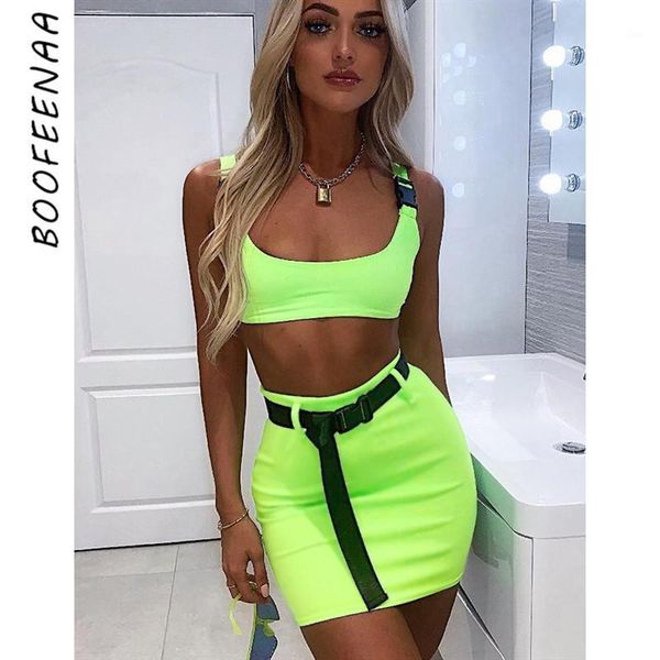 boofeenaa summer buckle neon 2 piece skirt set dress matching sets women two piece outfits night out clubwear c68-ab541, White 
boofeenaa summer buckle neon 2 piece skirt set dress matching sets women two piece outfits night out clubwear c68-ab541, White