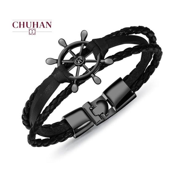 chuhan fashion men jewelry accessories black personalized boat rudder woven charm bracelet men's leather bracelet c391, Golden;silver
chuhan fashion men jewelry accessories black personalized boat rudder woven charm bracelet men's leather bracelet c391, Golden;silver