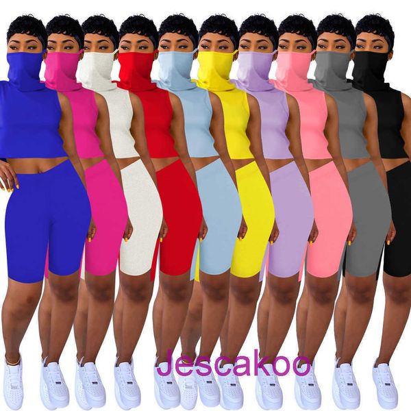 2022 women summer shorts tracksuits sleeveless with face mask 2 two piece outfits fashion bodycon biker casual sports outfits jogging suit, White
2022 women summer shorts tracksuits sleeveless with face mask 2 two piece outfits fashion bodycon biker casual sports outfits jogging suit, White