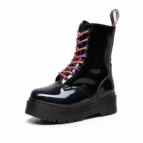 fashionable laser feminine side head martin boot ji5s, Black