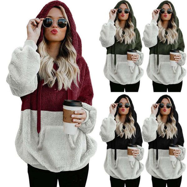 selling autumn / winter 2019 new women's long sleeve hoodie splicing plush sweater coat fc692, Black 
selling autumn / winter 2019 new women's long sleeve hoodie splicing plush sweater coat fc692, Black