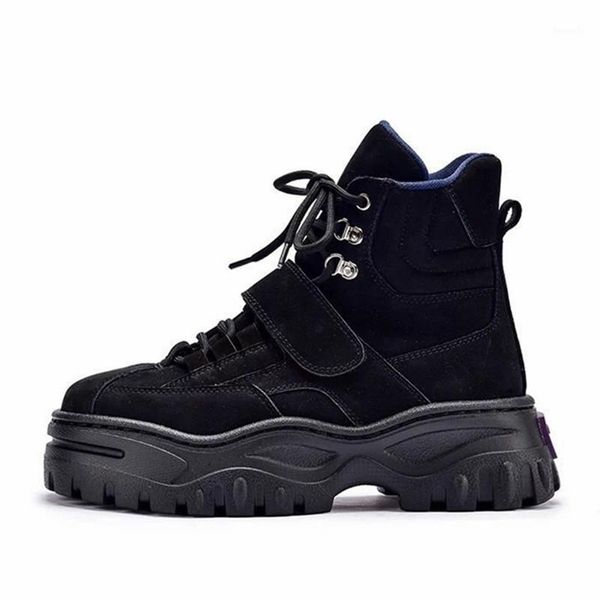 boots punk style women ankle lace up suede riding female platform botas mujer flat rubber shoes woman flats1, Black
boots punk style women ankle lace up suede riding female platform botas mujer flat rubber shoes woman flats1, Black