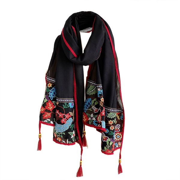 vipnational scarves women black embroidery versatile spring and autumn bo lijiang art chinese style embroidered shawl, Blue;gray
vipnational scarves women black embroidery versatile spring and autumn bo lijiang art chinese style embroidered shawl, Blue;gray