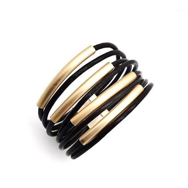 totabc fashion punk pattern leather bracelets for women trendy metal pipe wide multilayer wrap bracelet female femme jewelry1, Black
totabc fashion punk pattern leather bracelets for women trendy metal pipe wide multilayer wrap bracelet female femme jewelry1, Black