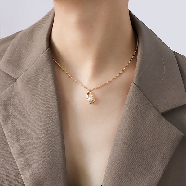 ins jewelry irregular ring pearl necklace women's clavicle chain niche design light luxury titanium steel p820, Silver
ins jewelry irregular ring pearl necklace women's clavicle chain niche design light luxury titanium steel p820, Silver