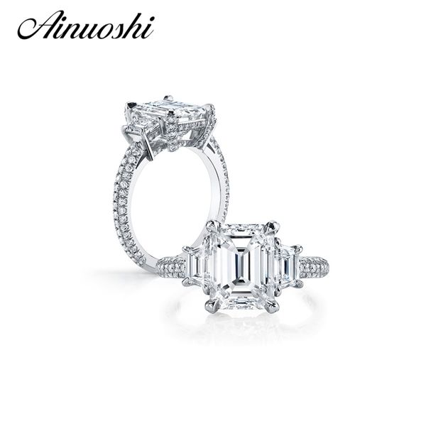 ainoushi luxury 4 carat emeralded cut ring three stones sona 925 sterling silver jewelry wedding nscd ring women engagement band y200106, Slivery;golden
ainoushi luxury 4 carat emeralded cut ring three stones sona 925 sterling silver jewelry wedding nscd ring women engagement band y200106, Slivery;golden