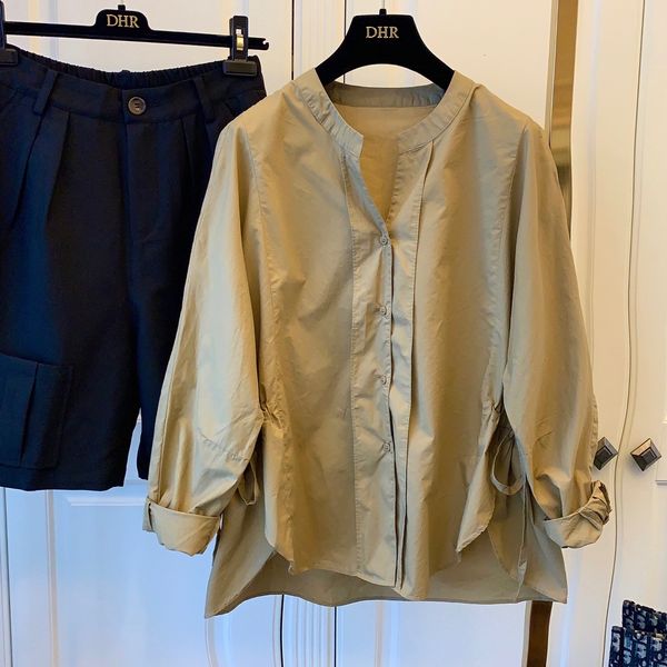 loosen long, khaki woman's shirt for fall kpop woman street clothes wear blouse hgh0, White
loosen long, khaki woman's shirt for fall kpop woman street clothes wear blouse hgh0, White