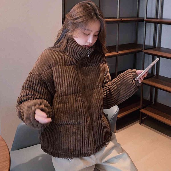 women's wool & blends winter corduroy short jacket women korean style thick zipper cotton parkas woman stand collor warm outwear coats, Black
women's wool & blends winter corduroy short jacket women korean style thick zipper cotton parkas woman stand collor warm outwear coats, Black