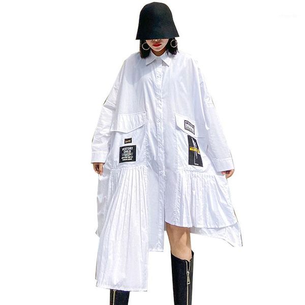 qing mo black white women irregular blouse 2020 women spring pleated blouse female casual loose zqy30711
qing mo black white women irregular blouse 2020 women spring pleated blouse female casual loose zqy30711