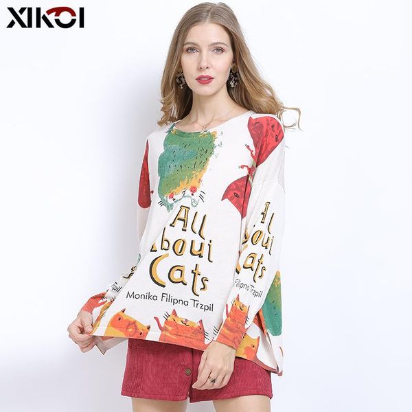 women's sweaters xikoi wool cat print sweater for women winter warm pullover fashion o-neck oversized jumper casual knitted pull femme, White;black
women's sweaters xikoi wool cat print sweater for women winter warm pullover fashion o-neck oversized jumper casual knitted pull femme, White;black