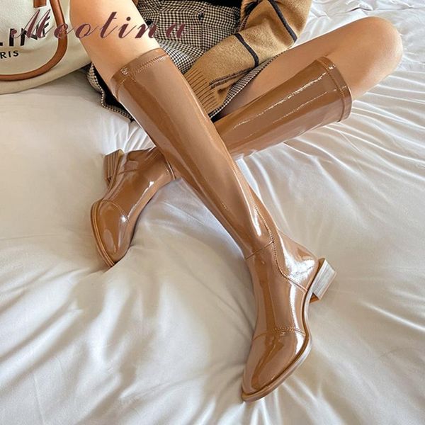 boots meotina low heel knee high woman riding round toe long zip block female shoes autumn winter brown size 42, Black
boots meotina low heel knee high woman riding round toe long zip block female shoes autumn winter brown size 42, Black