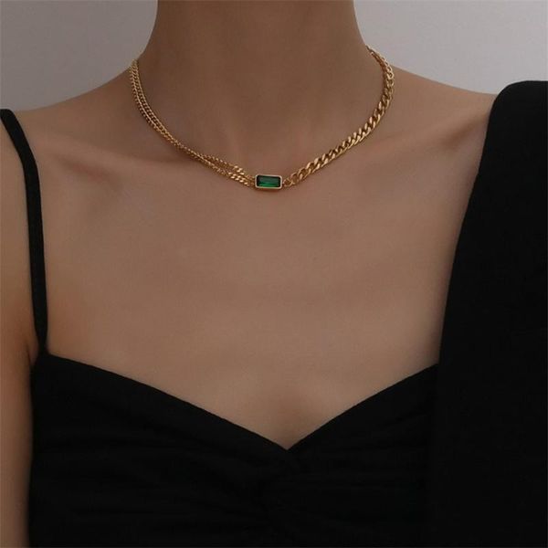 chokers 18k gold color stainless steel pendant necklaces green stone link chain choker necklace for women fashion jewelry accessories, Golden;silver
chokers 18k gold color stainless steel pendant necklaces green stone link chain choker necklace for women fashion jewelry accessories, Golden;silver