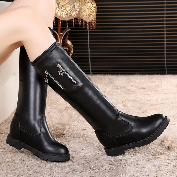 winter boots lady shoes leather booties flat heel round toe low heels booties luxury designer 2020 mid calf fashion, Black
winter boots lady shoes leather booties flat heel round toe low heels booties luxury designer 2020 mid calf fashion, Black