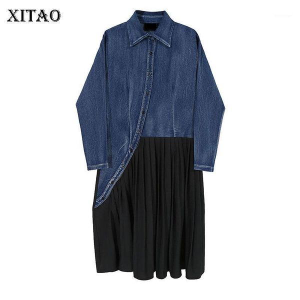 xitao patchwork draped dress women 2021 autumn casual fashion new style temperament turn town collar full sleeve dress zp33181, Black;gray
xitao patchwork draped dress women 2021 autumn casual fashion new style temperament turn town collar full sleeve dress zp33181, Black;gray