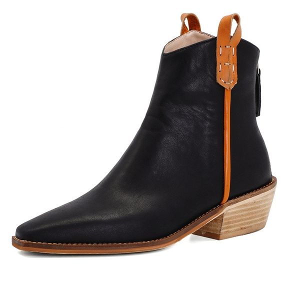 2021 vintage ankle genuine leather thick heels boots 4av9, Black
2021 vintage ankle genuine leather thick heels boots 4av9, Black