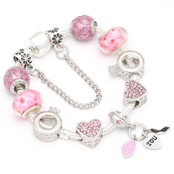 baopon european style pink crystal silver plated beads charm bracelets for women original brand bracelet jewelry, Golden;silver
baopon european style pink crystal silver plated beads charm bracelets for women original brand bracelet jewelry, Golden;silver