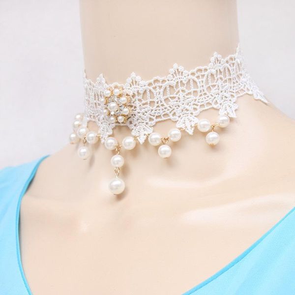 new fashion elegant vintage imitation pearl white lace statement choker necklaces bridal jewelry for women wedding, Golden;silver
new fashion elegant vintage imitation pearl white lace statement choker necklaces bridal jewelry for women wedding, Golden;silver