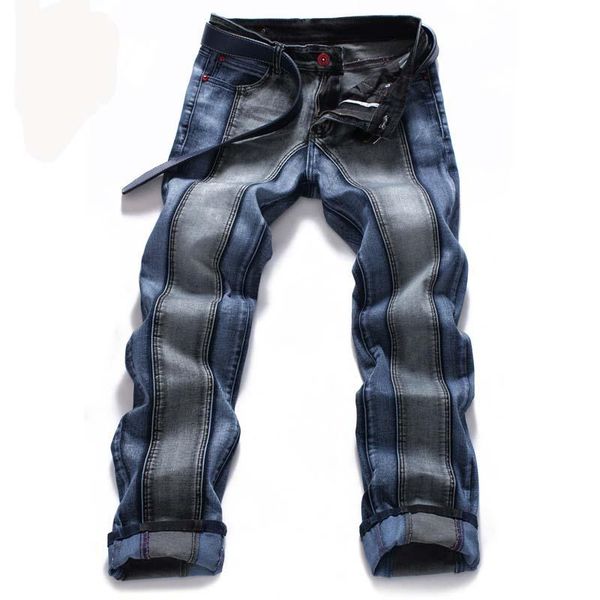 men's jeans stretch jean fashion pants slim fit patchwork denim trousers male streeetwear straight, Blue
men's jeans stretch jean fashion pants slim fit patchwork denim trousers male streeetwear straight, Blue