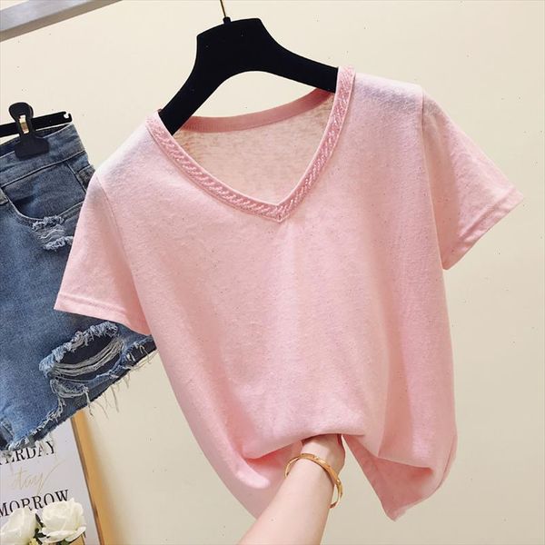 korea white tshirt women pink blue summer v neck female t shirt ladies thin tee shirt short sleeve fashion 2021
korea white tshirt women pink blue summer v neck female t shirt ladies thin tee shirt short sleeve fashion 2021